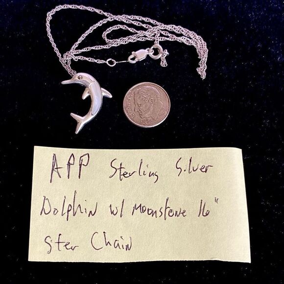 APP Sterling Silver Dolphin Necklace - Picture 9 of 9